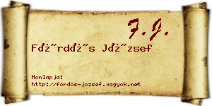 Fördős József névjegykártya